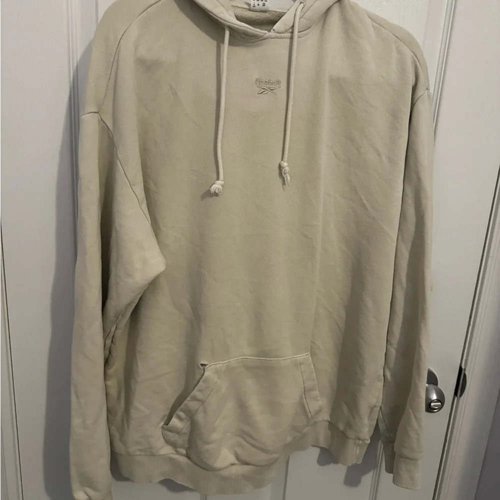Reebok Cream Pullover Hoodie Relaxed Fit - Picture 1 of 6